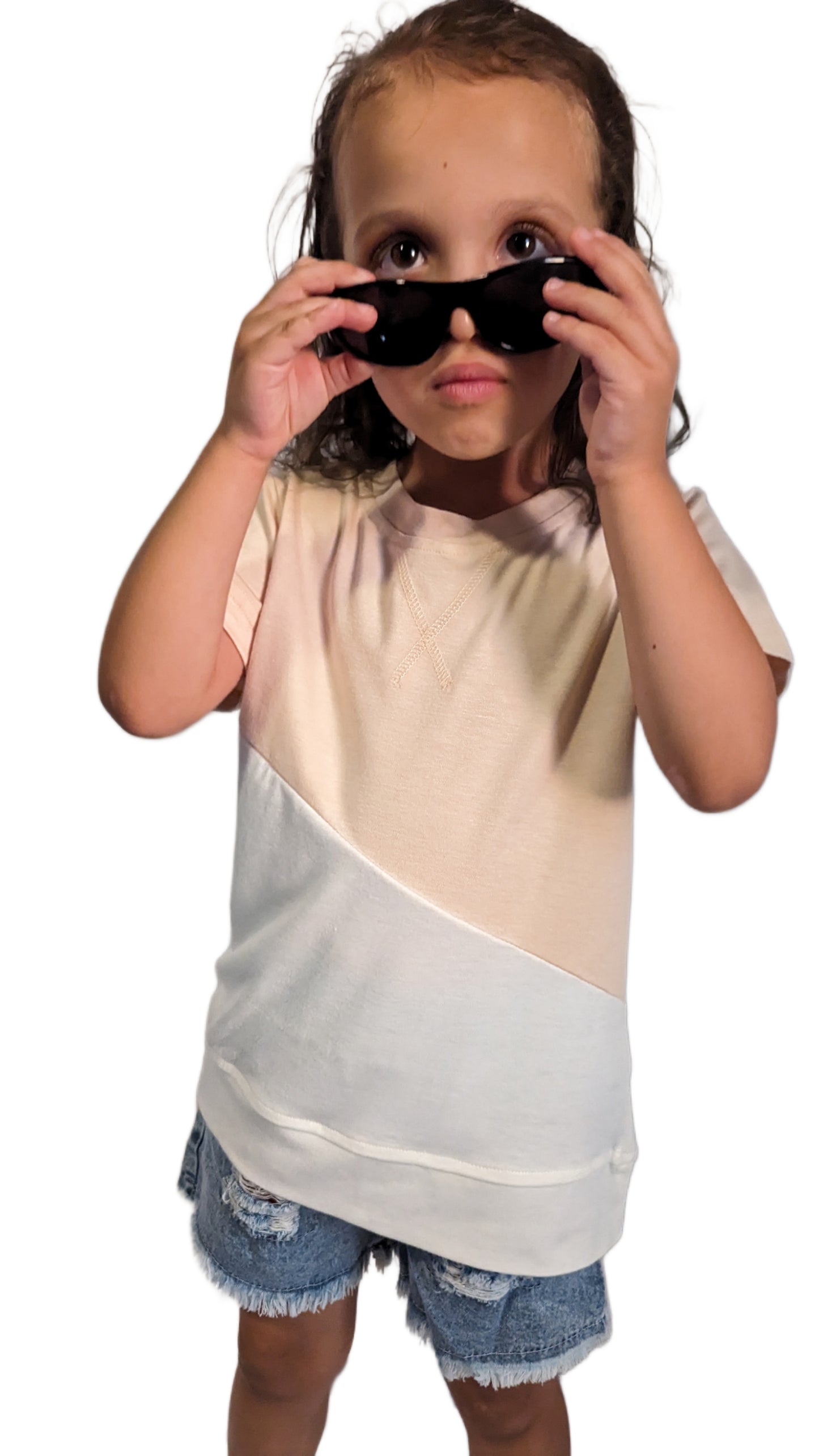Farbblock-T-Shirt für Kinder und Mädchen