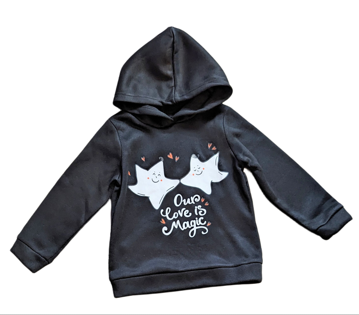 Kids Girl Letter Printed Fleece Hoodie