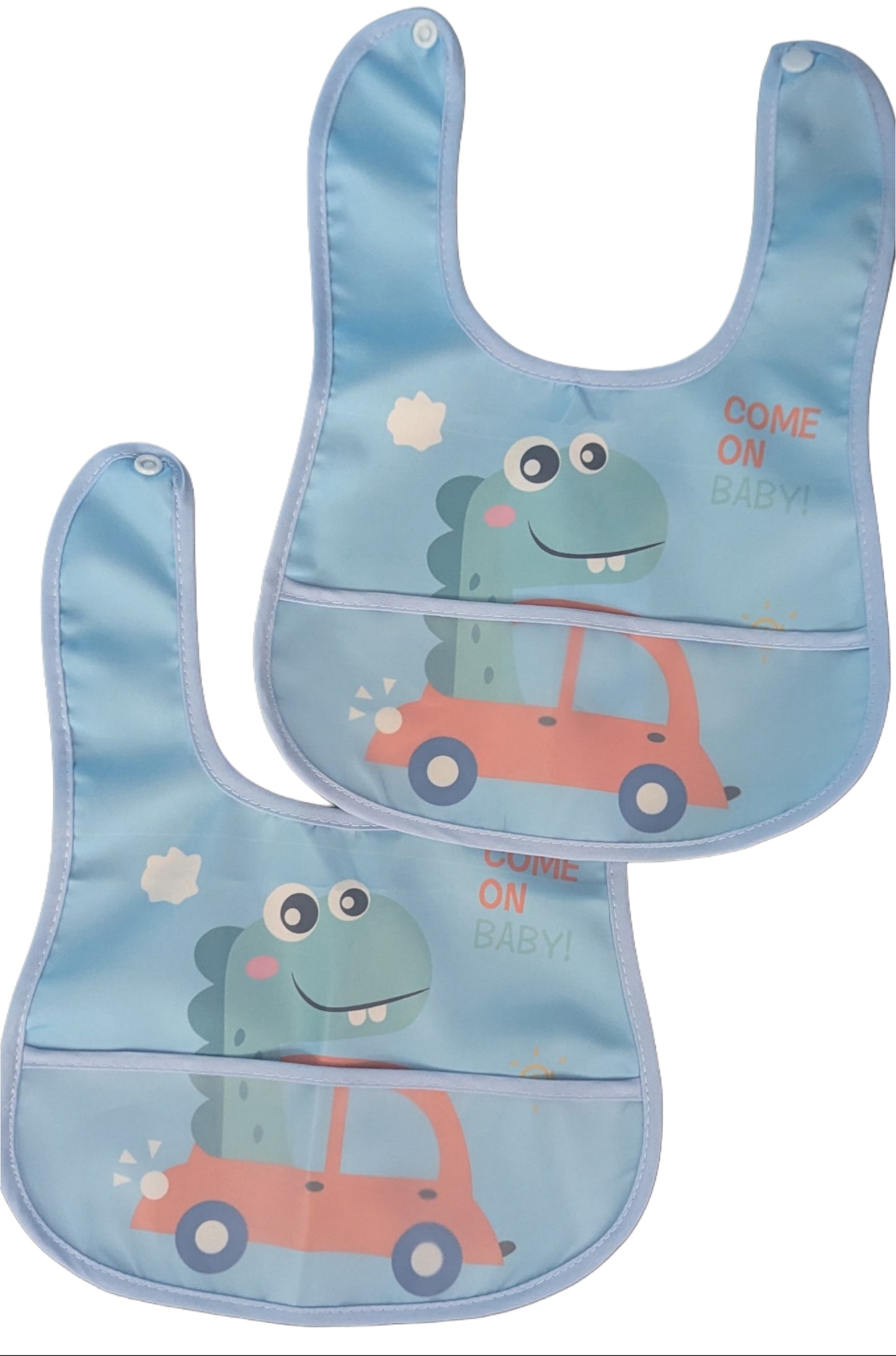Baby Blue Dinosaur Waterproof Bib