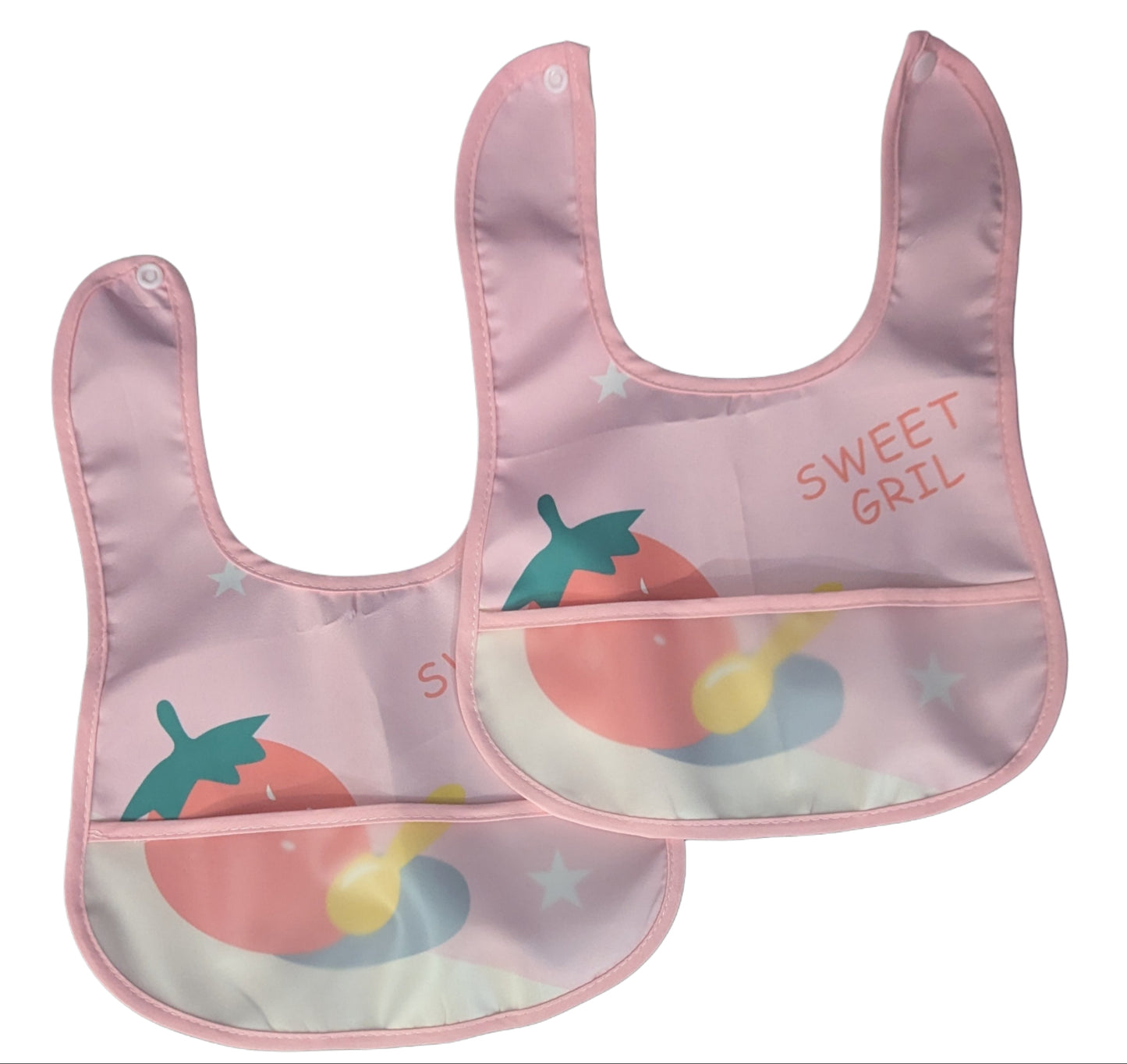 Baby Pink Waterproof Bib