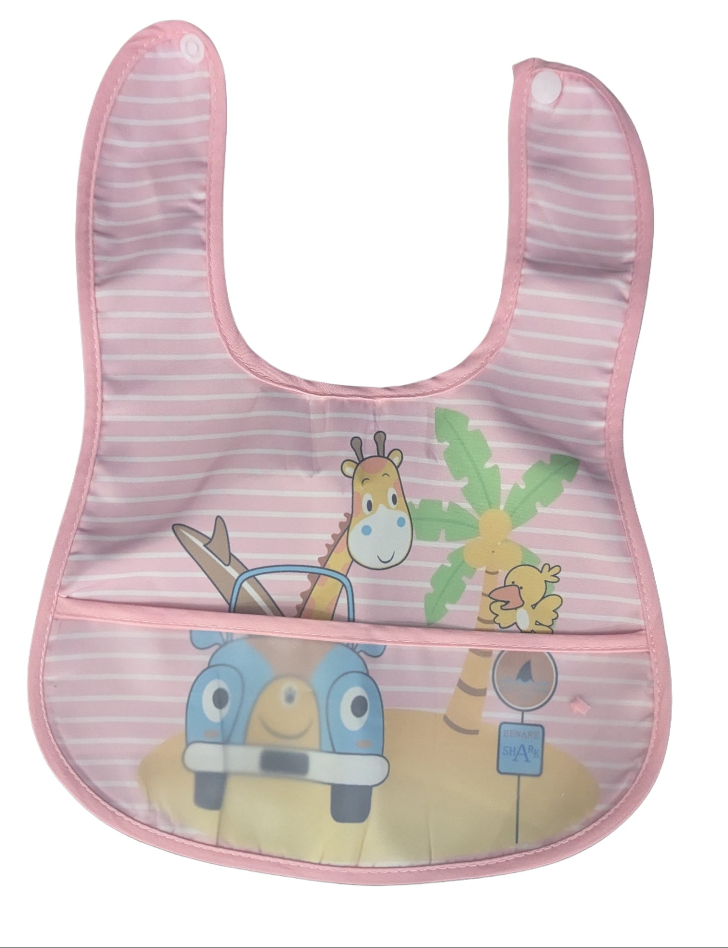 Baby Pink Giraffe Waterproof Bib