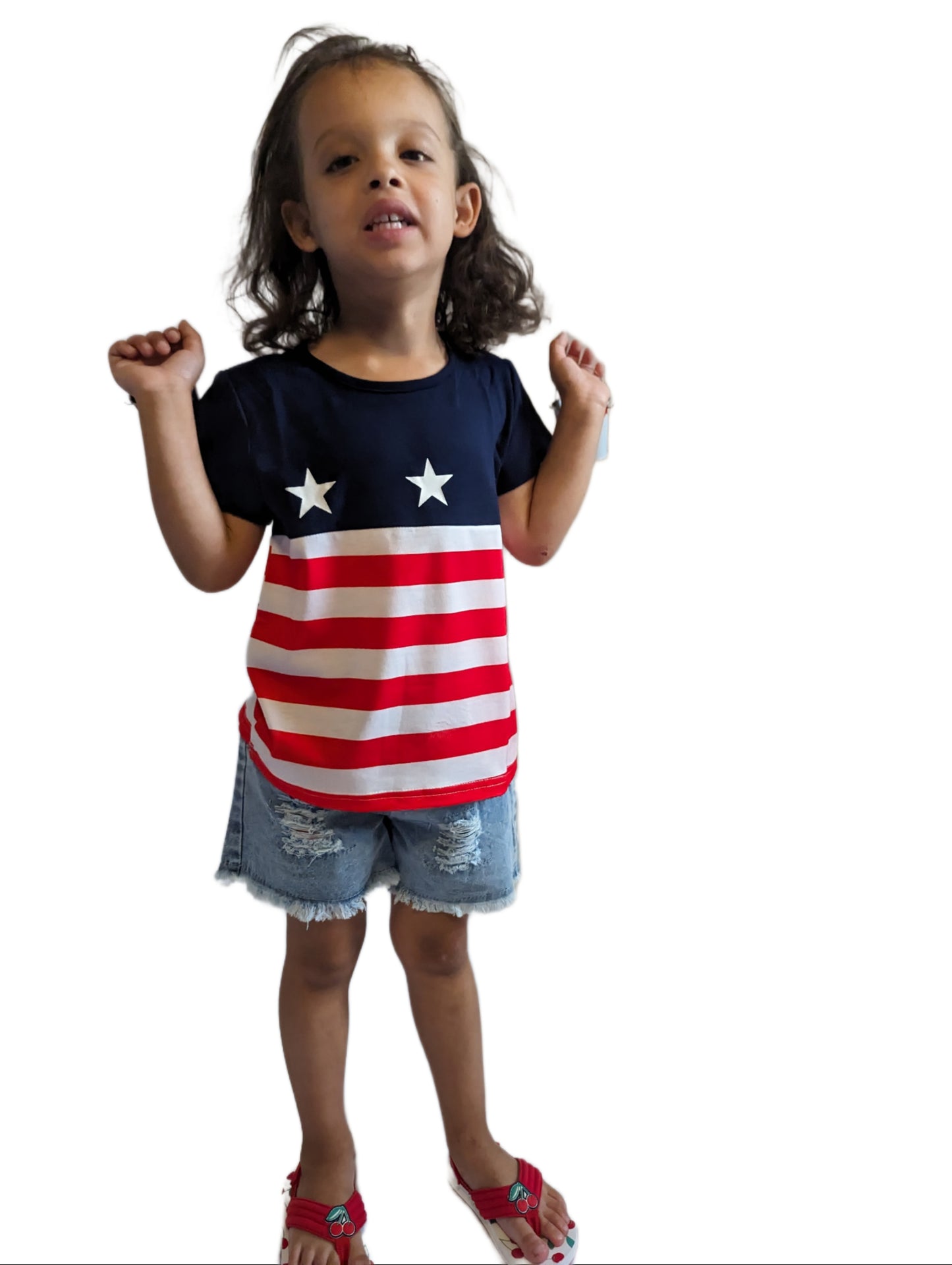 Kinder Mädchen 4. Juli T-Shirt