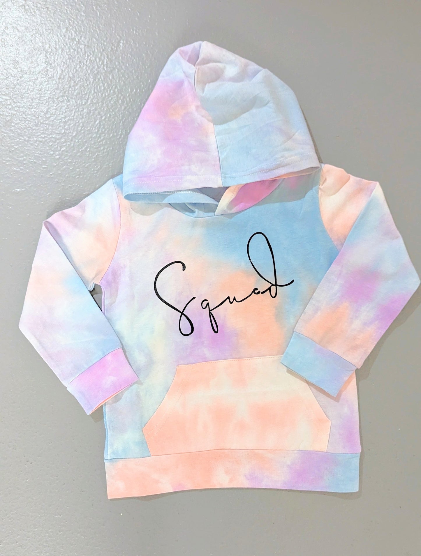 Langärmliger Kapuzenpullover mit Batik-Buchstaben-Print für Kinder und Mädchen