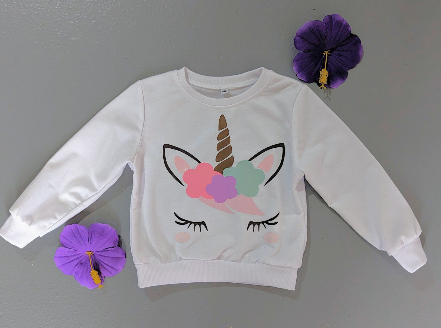Kinder Mädchen Pullover Einhorn bedruckter Kapuzenpullover