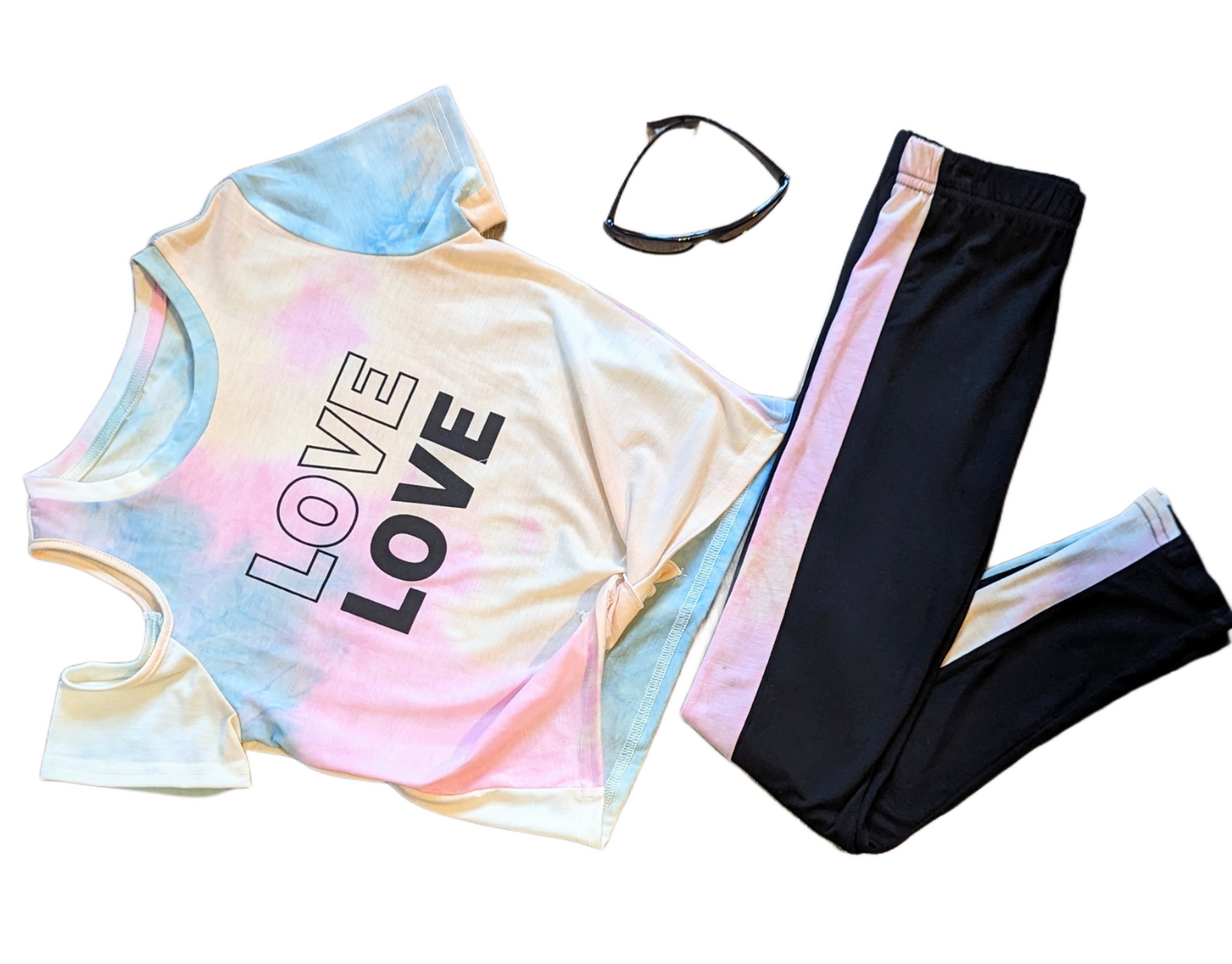 Kids Girl Tie Dye Graphic Tee & Pants Set