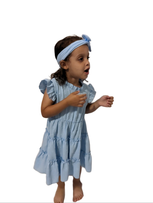 Kids Girls Light Blue Chiffon Dress