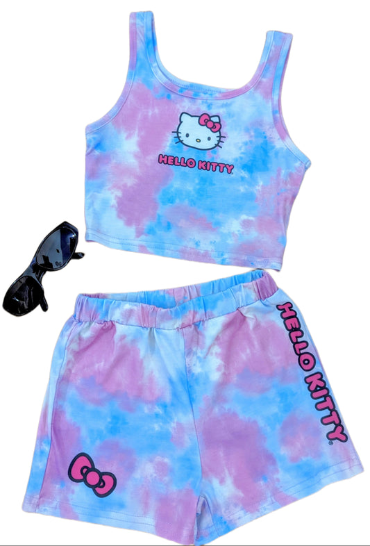 2-teiliges Hello Kitty-Shorts-Set für Kinder und Mädchen