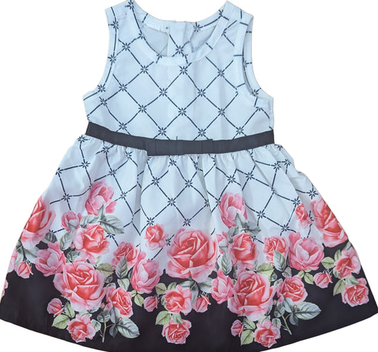 Baby Girl Sleeveless Flower Print Cute Dress