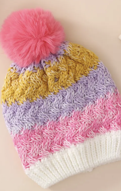 Kids/Toddler Girl Color Block Knitted Woolen Hats