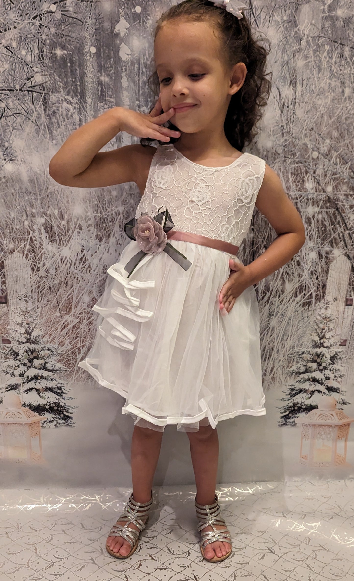 Girls White Cotton Dresses