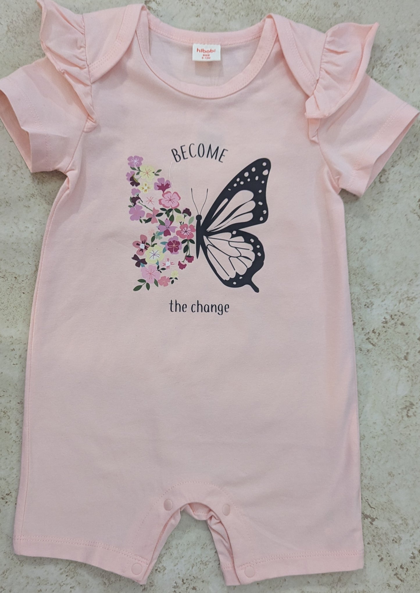 Baby Girl Cute Pink Butterfly Romper