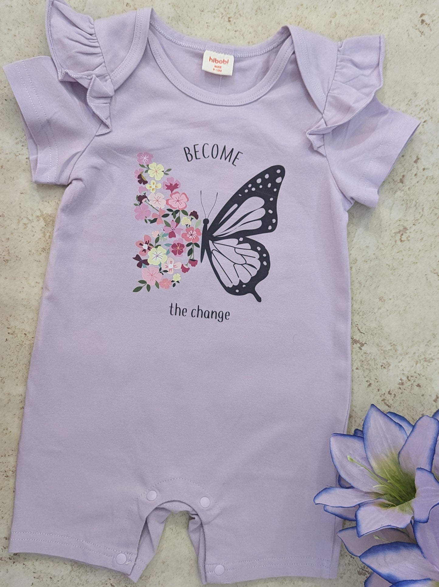 Baby Girl Cute Lavender Butterfly Romper