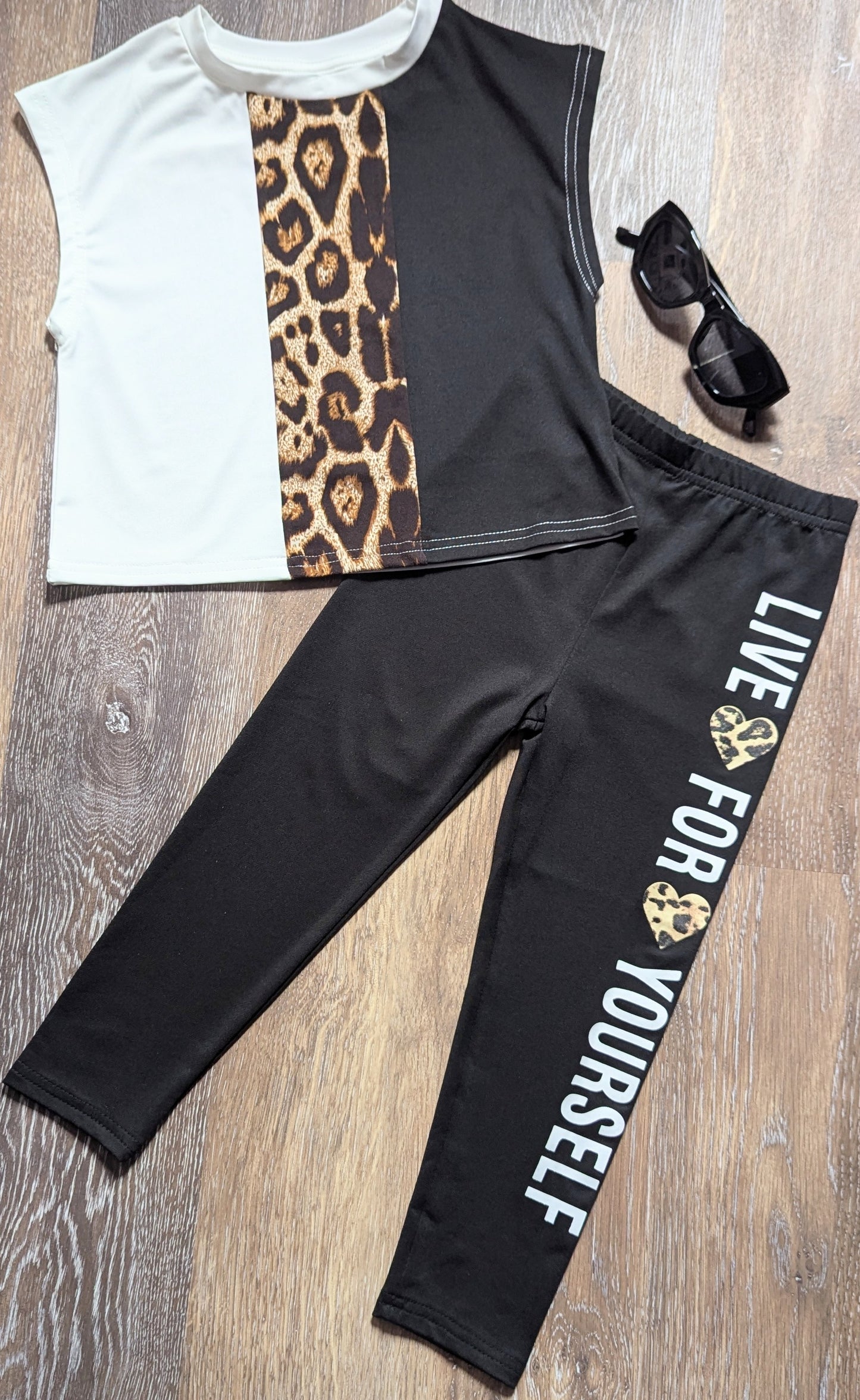 Girls Leopard Print Tee & Pants