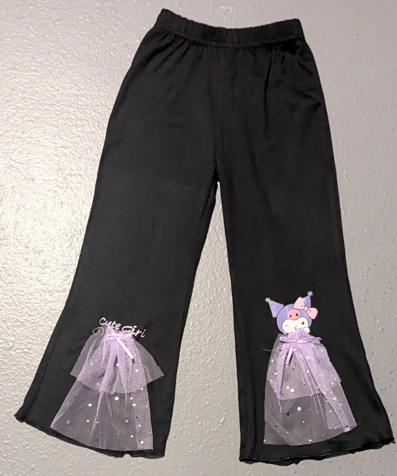 Girls Black Wide Leg Pants