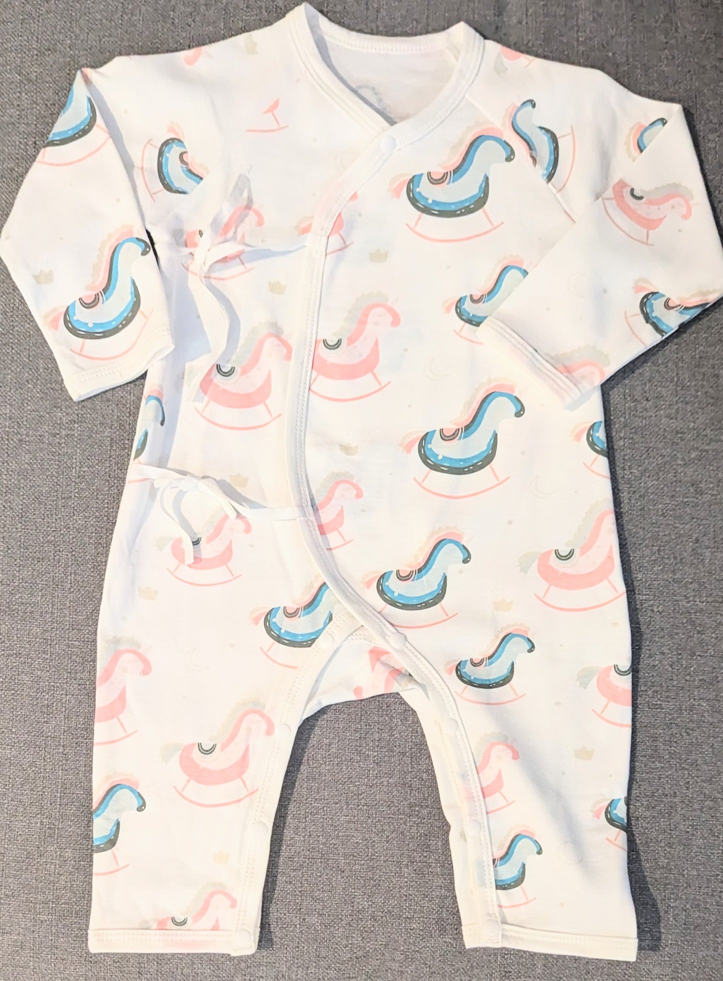 Cute Baby Girl White Print Romper