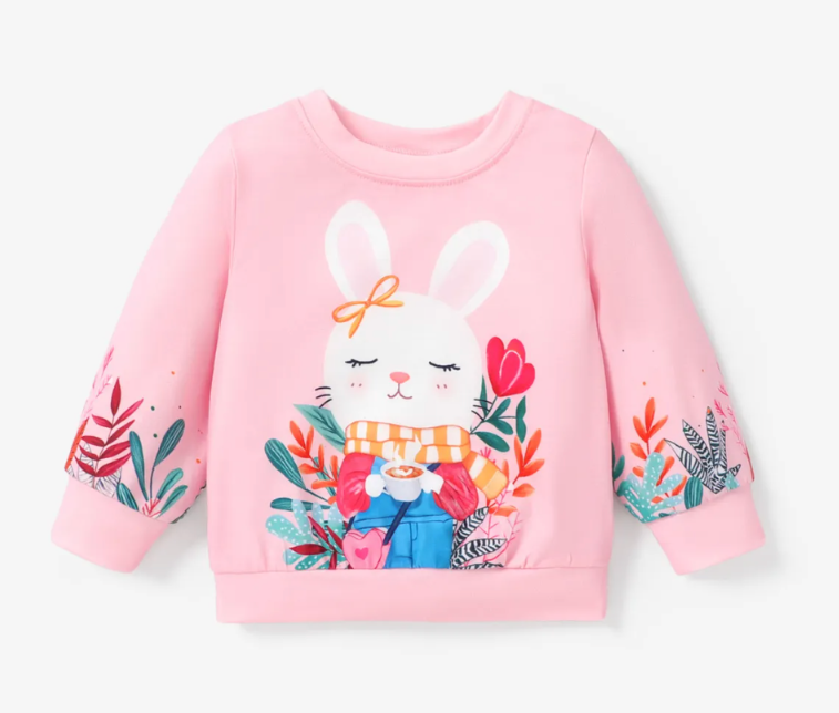 Baby Girl Rabbit Pullover Sweatshirt